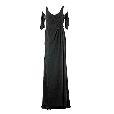 Vera Wang White NEW $178 Sz 2 Black Polyester Cold Shoulder Lined Dress