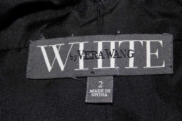 Vera Wang White NEW $178 Sz 2 Black Polyester Cold Shoulder Lined Dress