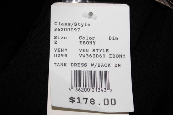 Vera Wang White NEW $178 Sz 2 Black Polyester Cold Shoulder Lined Dress