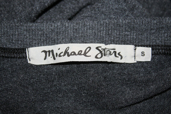 Michael Stars Sz S Charcoal Asymmetrical Split Detail Polyester Blend Top