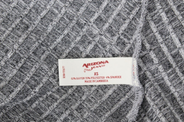 X AriZona Sz XS Grey Ribbed Rounded Bottom Racerback Rayon Poly Blend Top