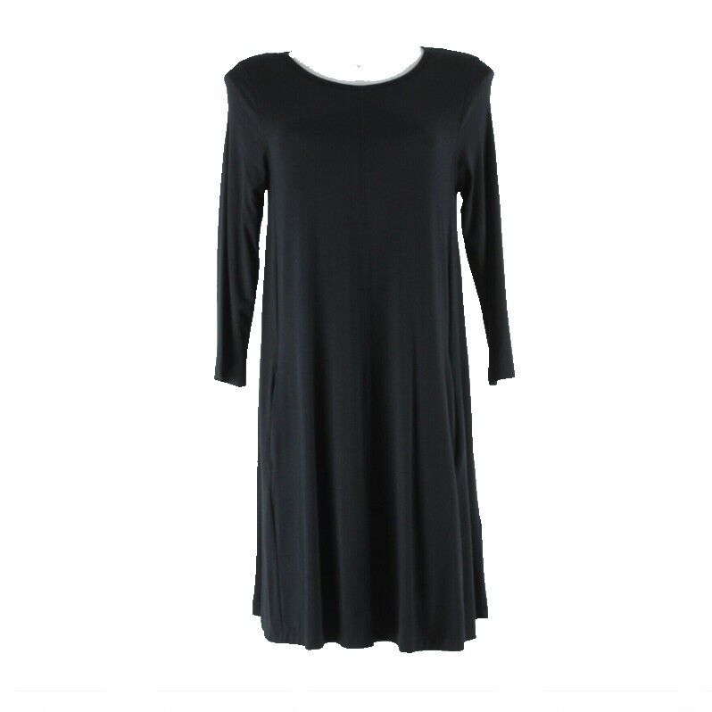 Mercer & Madison NEW Sz M Black A Line Pockets Rayon Blend Dress