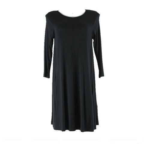 Mercer & Madison NEW Sz M Black A Line Pockets Rayon Blend Dress