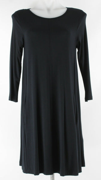 Mercer & Madison NEW Sz M Black A Line Pockets Rayon Blend Dress