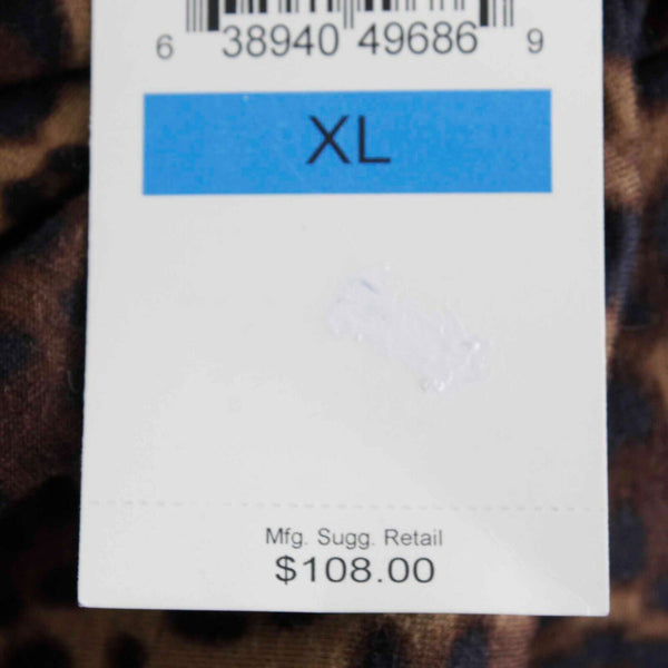 Karen Kane NEW $108 Sz XL Brown Tan Animal Print Scoop Neck Rayon Spandex Dress