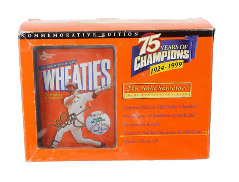 Wheaties Mark McGwire 75 Years Of Champions Gold Signature Mini Box NEW