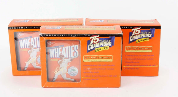 Wheaties Mark McGwire 75 Years Of Champions Gold Signature Mini Box NEW