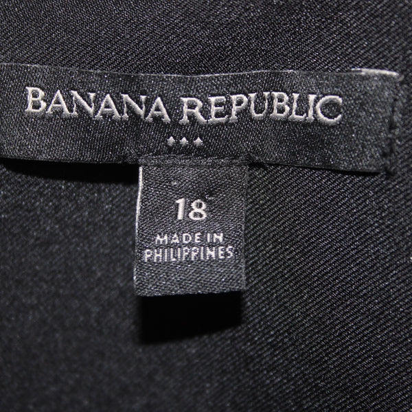 Banana Republic Dress Sz 18 Black Sleeveless Knee Length Polyester Spandex Dress