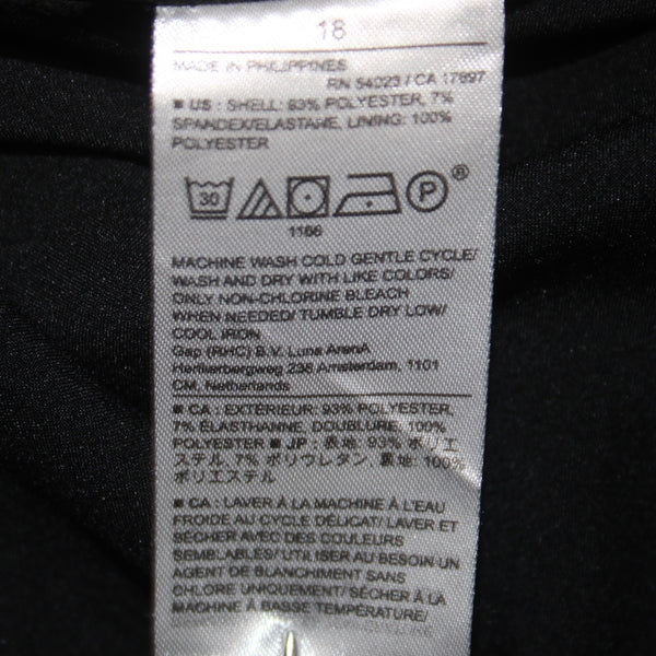 Banana Republic Dress Sz 18 Black Sleeveless Knee Length Polyester Spandex Dress