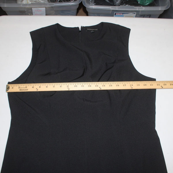 Banana Republic Dress Sz 18 Black Sleeveless Knee Length Polyester Spandex Dress