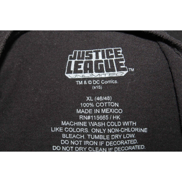 Justice League Unlimited Sz XL Black Multi 100% Cotton Tee Shirt