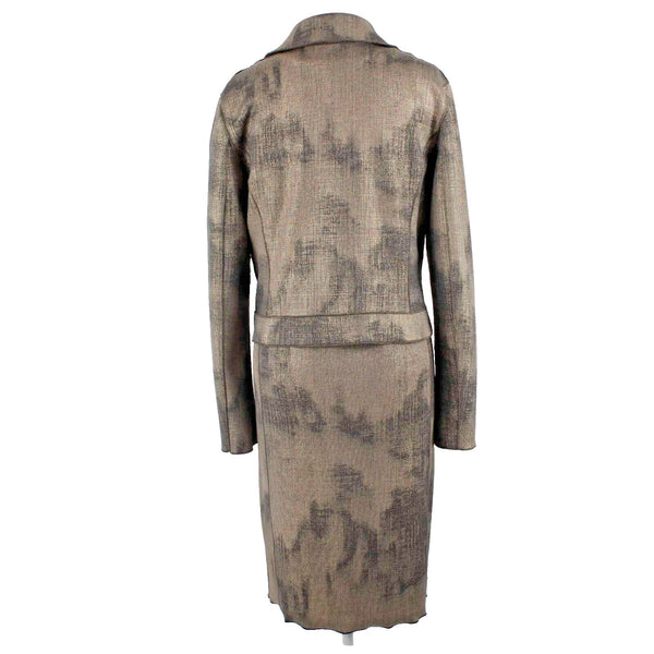 Worth NEW $648 Sz 6 Gold Black Doubleface Laminated Cotton Poly Blazer Dress