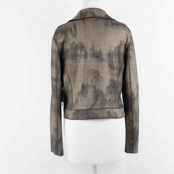 Worth NEW $648 Sz 6 Gold Black Doubleface Laminated Cotton Poly Blazer Dress