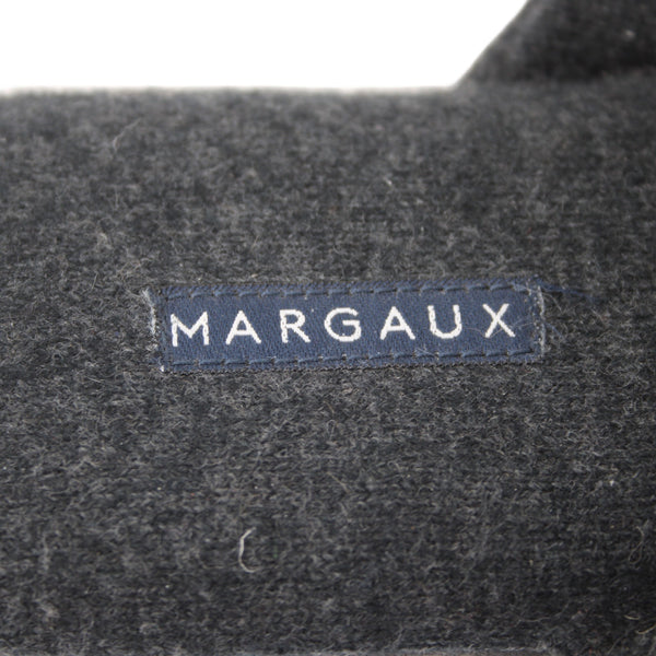 Margaux Slippers Sz S Charcoal Black Heather Bow Cashmere Upper Leather Sole