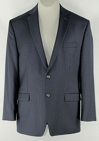 Lauren Ralph Lauren Sz 44R Navy Blue Pinstriped 100% Wool Lined Blazer