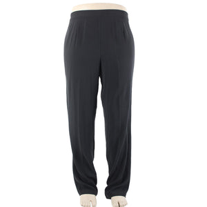Eileen Fisher NEW $248 Georgette Crepe Sz 1x x 34 Black Slim 100% Silk Pant