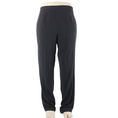 Eileen Fisher NEW $248 Georgette Crepe Sz 1x x 34 Black Slim 100% Silk Pant