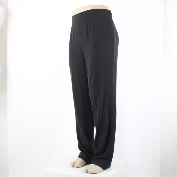 Eileen Fisher NEW $248 Georgette Crepe Sz 1x x 34 Black Slim 100% Silk Pant