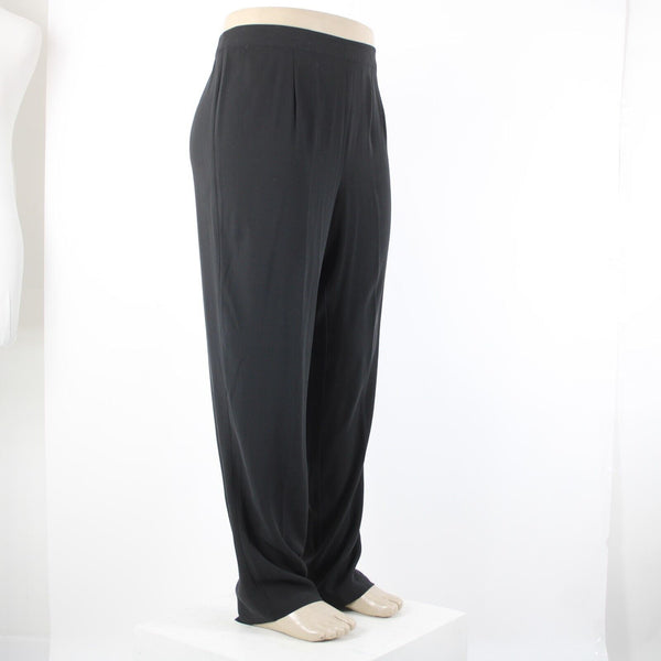 Eileen Fisher NEW $248 Georgette Crepe Sz 1x x 34 Black Slim 100% Silk Pant