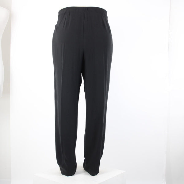 Eileen Fisher NEW $248 Georgette Crepe Sz 1x x 34 Black Slim 100% Silk Pant