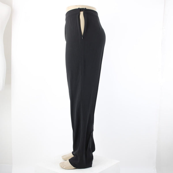 Eileen Fisher NEW $248 Georgette Crepe Sz 1x x 34 Black Slim 100% Silk Pant