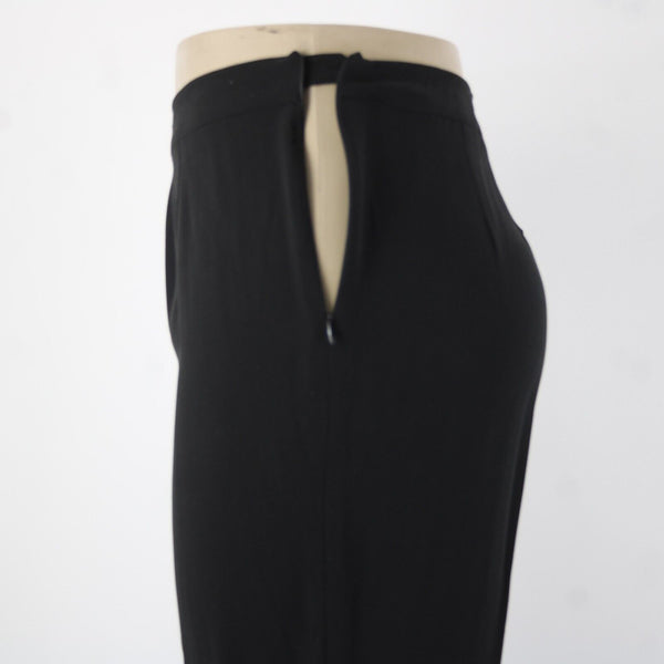 Eileen Fisher NEW $248 Georgette Crepe Sz 1x x 34 Black Slim 100% Silk Pant