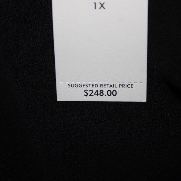 Eileen Fisher NEW $248 Georgette Crepe Sz 1x x 34 Black Slim 100% Silk Pant