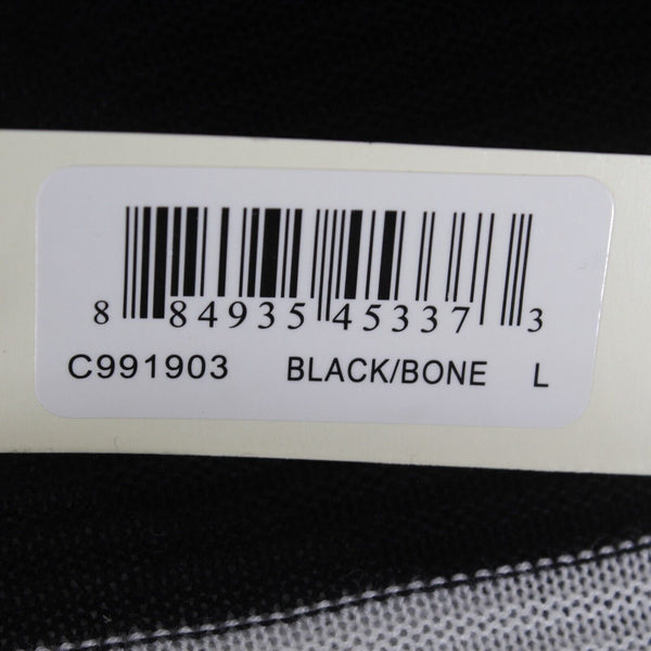 Cyrus NEW $79 Sz L Black Ivory Striped Open Textured 100% Viscose Knit Wrap