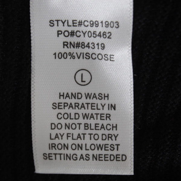 Cyrus NEW $79 Sz L Black Ivory Striped Open Textured 100% Viscose Knit Wrap