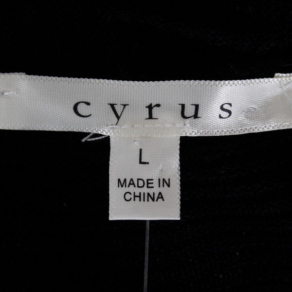 Cyrus NEW $79 Sz L Black Ivory Striped Open Textured 100% Viscose Knit Wrap