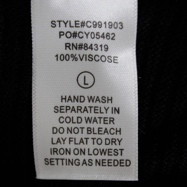 Cyrus NEW $79 Sz L Black Ivory Striped Open Textured 100% Viscose Knit Wrap