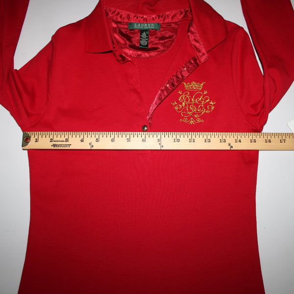Ralph Lauren NEW $100 Sz S Red Gold Embroidered Beaded 100% Cotton Dress