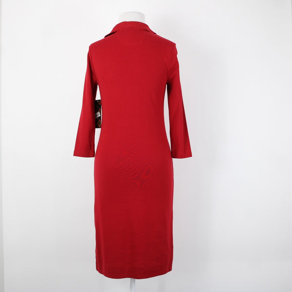 Ralph Lauren NEW $100 Sz S Red Gold Embroidered Beaded 100% Cotton Dress