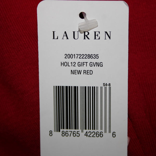 Ralph Lauren NEW $100 Sz S Red Gold Embroidered Beaded 100% Cotton Dress