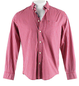 Tommy Hilfiger NEW $70 Sz SP Red Multi Button Down 100% Cotton Men's Shirt