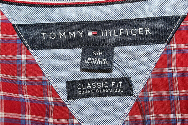 Tommy Hilfiger NEW $70 Sz SP Red Multi Button Down 100% Cotton Men's Shirt