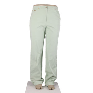 St John Sport Sz 16 x 35 Mint Green Pockets Straight Leg Cotton Lycra Jeans