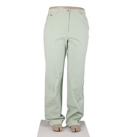 St John Sport Sz 16 x 35 Mint Green Pockets Straight Leg Cotton Lycra Jeans