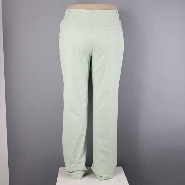 St John Sport Sz 16 x 35 Mint Green Pockets Straight Leg Cotton Lycra Jeans