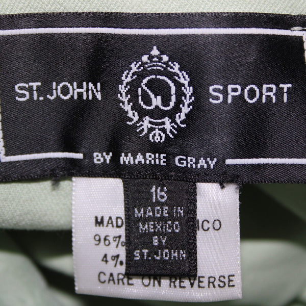 St John Sport Sz 16 x 35 Mint Green Pockets Straight Leg Cotton Lycra Jeans