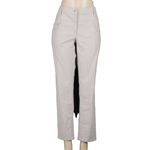 Gunex Sz 12 X 29 Tan Beige Cropped Pocketed Slight Flare Cotton Spandex Pant