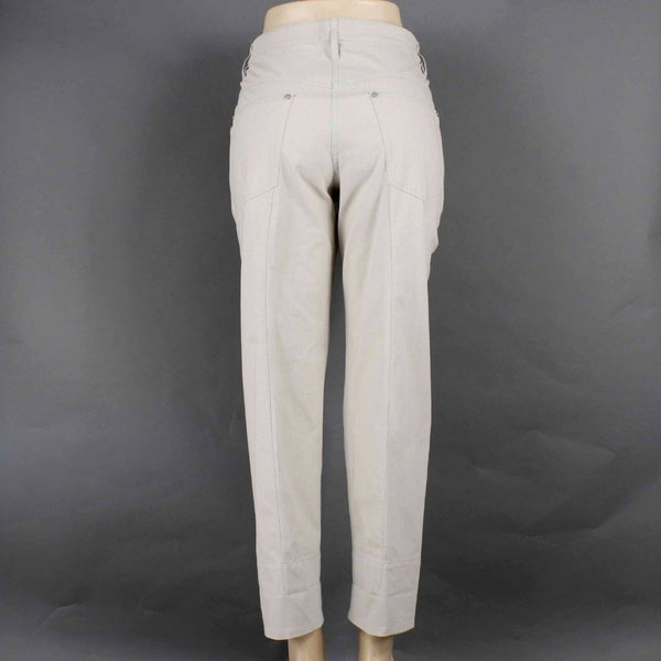 Gunex Sz 12 X 29 Tan Beige Cropped Pocketed Slight Flare Cotton Spandex Pant