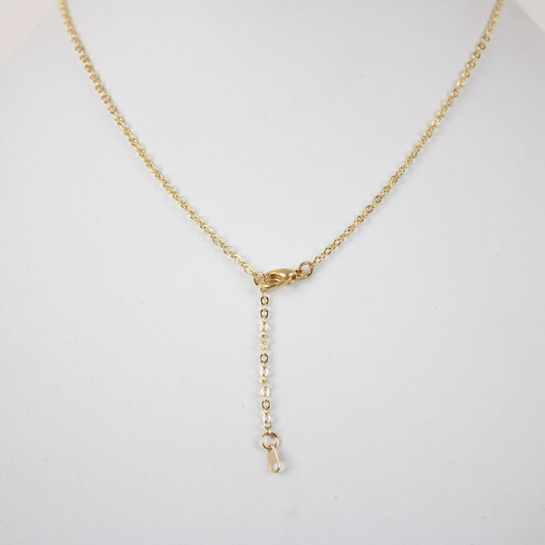 CINDY NEW Name Goldtone Rhinestone Accent 14.5" w 4.5" Multi Ring Ext Necklace