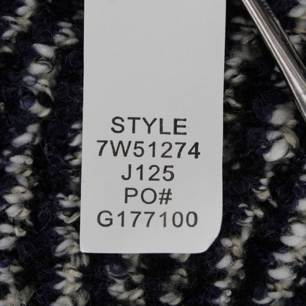Lucky Brand NEW $149 Sz S Navy Blue Tan Textured Open Acrylic Blend Knit Wrap