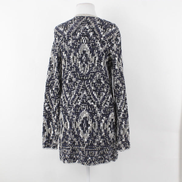 Lucky Brand NEW $149 Sz S Navy Blue Tan Textured Open Acrylic Blend Knit Wrap
