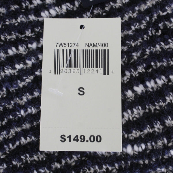 Lucky Brand NEW $149 Sz S Navy Blue Tan Textured Open Acrylic Blend Knit Wrap