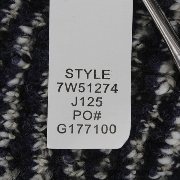 Lucky Brand NEW $149 Sz S Navy Blue Tan Textured Open Acrylic Blend Knit Wrap
