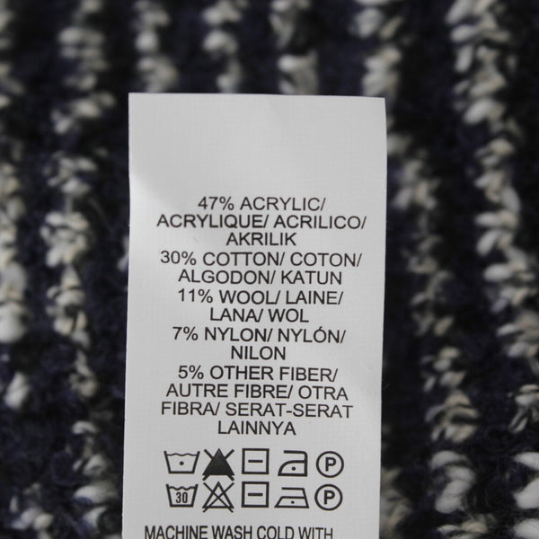 Lucky Brand NEW $149 Sz S Navy Blue Tan Textured Open Acrylic Blend Knit Wrap