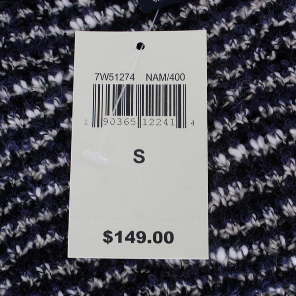 Lucky Brand NEW $149 Sz S Navy Blue Tan Textured Open Acrylic Blend Knit Wrap
