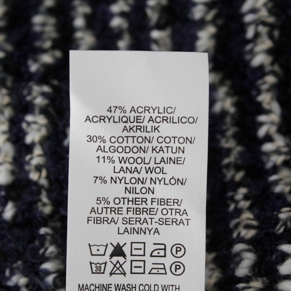 Lucky Brand NEW $149 Sz S Navy Blue Tan Textured Open Acrylic Blend Knit Wrap